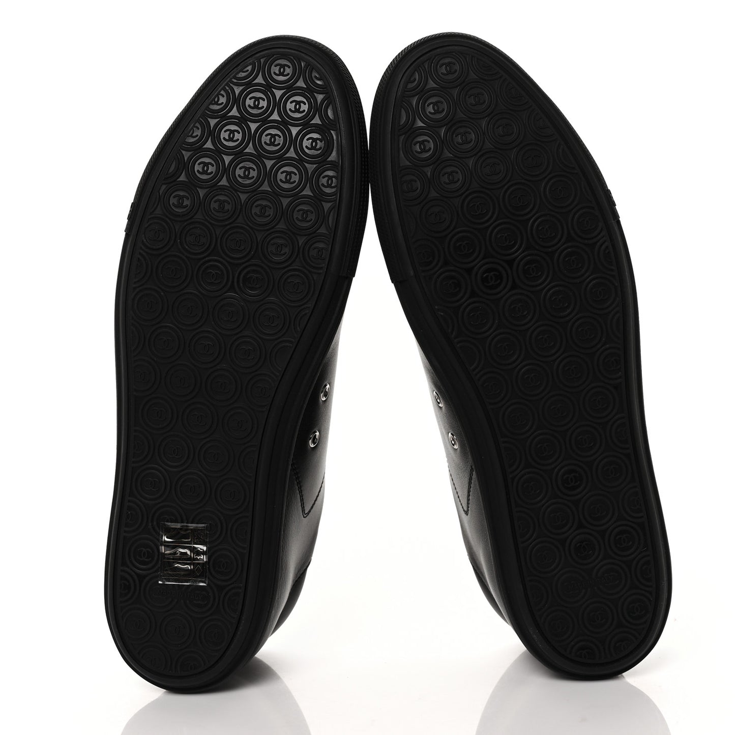 Calfskin Mens CC Cap Toe Sneakers 40 Black