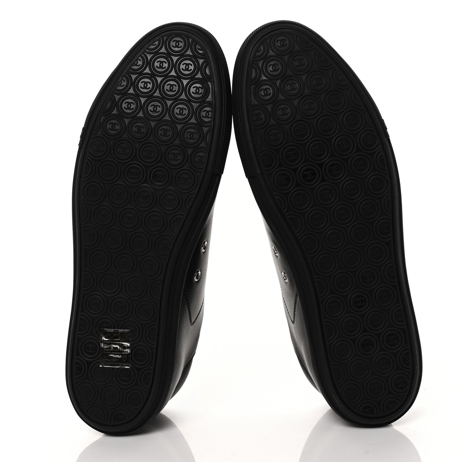 Chanel Calfskin Mens CC Cap Toe Sneakers 40 Black 5 of 6
