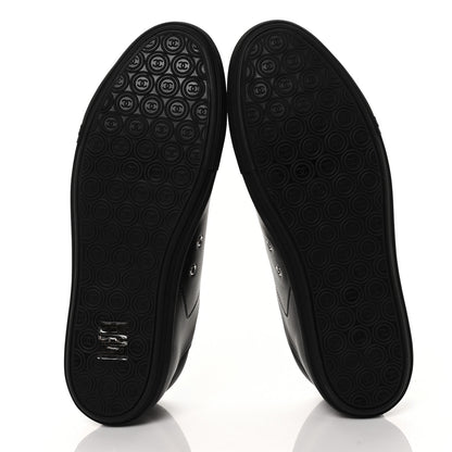 Chanel Calfskin Mens CC Cap Toe Sneakers 40 Black 5 of 6