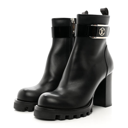 Louis Vuitton Calfskin Star Trail Ankle Boots 38 Black 3 of 14