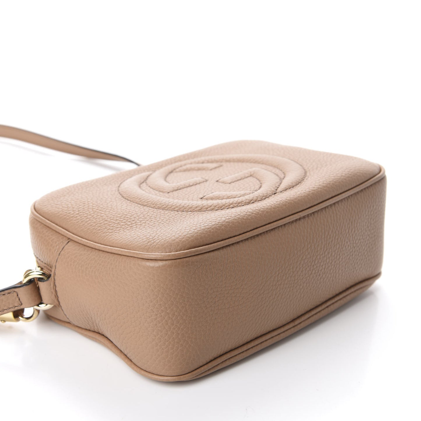 Pebbled Calfskin Small Soho Disco Bag Rose Beige