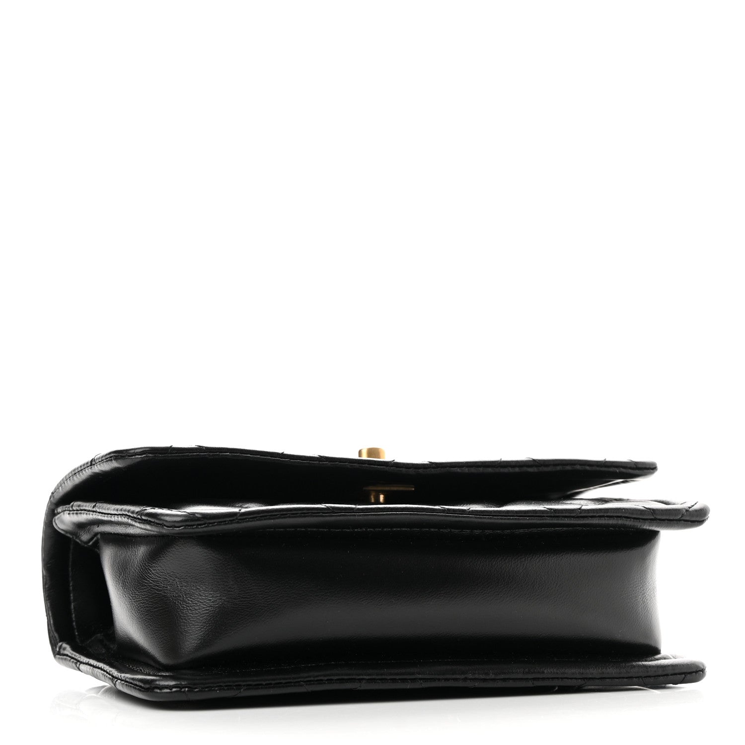 Chanel Shiny Lambskin Flap Clutch With Chain Black 5 of 11