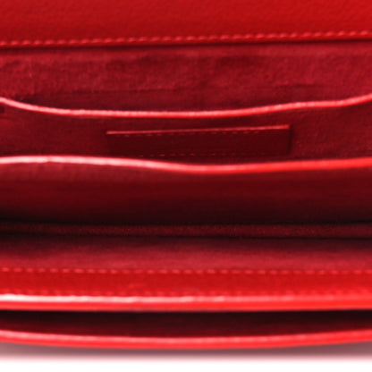 Saint Laurent Grained Calfskin Medium Monogram Sunset Satchel Red 5 of 12