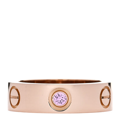 Cartier 18K Pink Gold Pink Sapphire 5.5mm LOVE Ring 50 5.25 1 of 4
