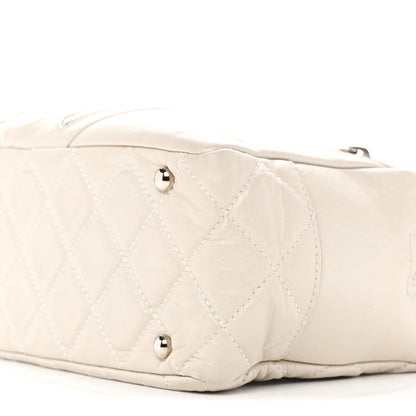 Chanel Aged Calfskin Quilted Cotton Club Bowler Pearl 10 of 15