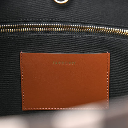 Burberry E-Canvas Check Calfskin Medium Freya Tote Dark Birch Brown 6 of 9