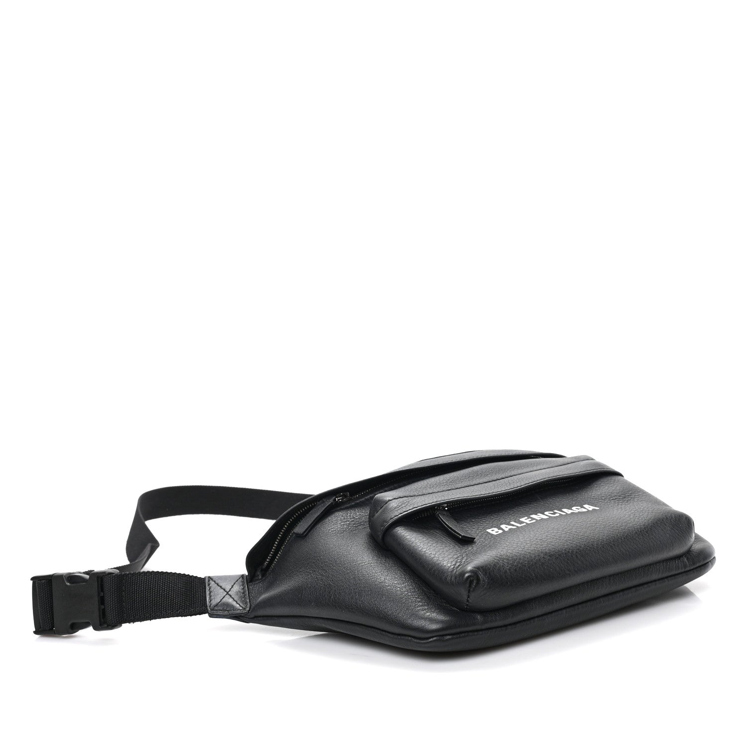 Balenciaga Smooth Calfskin Logo Everyday Beltpack XS Black White 4 of 8