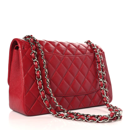 Chanel Caviar Quilted Jumbo Double Flap Dark Red 3 of 9