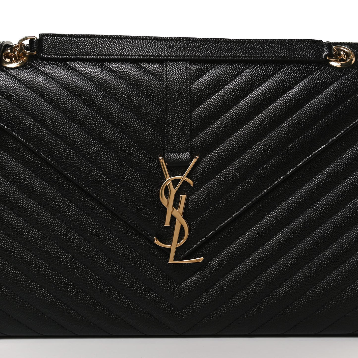 Grain De Poudre Matelasse Chevron Large Monogram Satchel Black