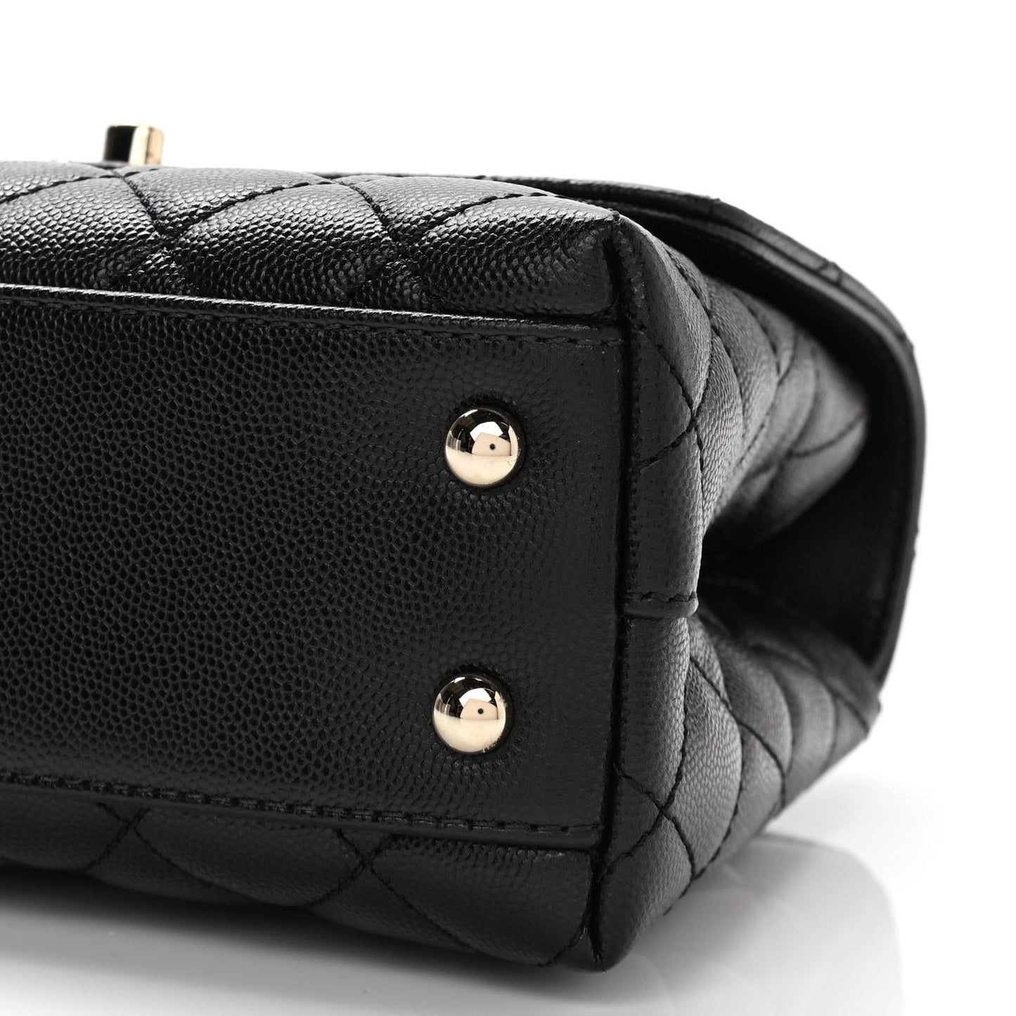 Caviar Quilted Mini Coco Handle Flap Black