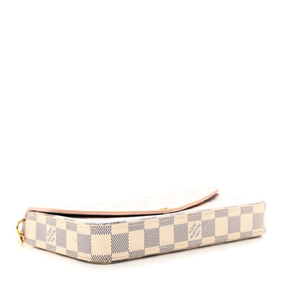 Louis Vuitton Damier Azur Pochette Felicie Chain Wallet Rose Ballerine 5 of 12
