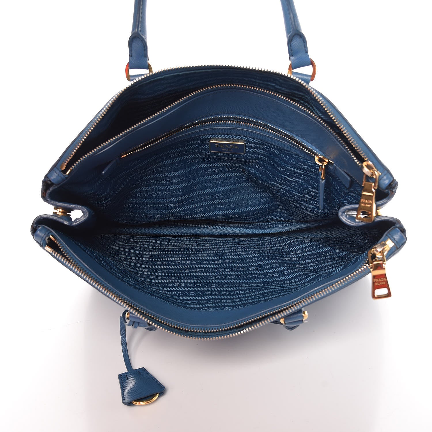 Prada Saffiano Large Galleria Double Zip Tote Cobalto 6 of 33