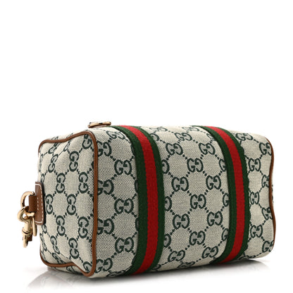 Gucci GG Supreme Web Mini GG Top Handle Bag Green Beige 4 of 10