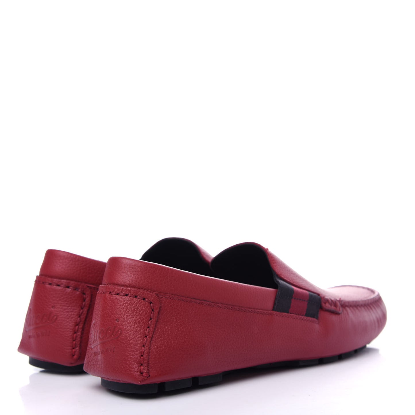 Calfskin Web Mens Driver Loafers 7.5 Red