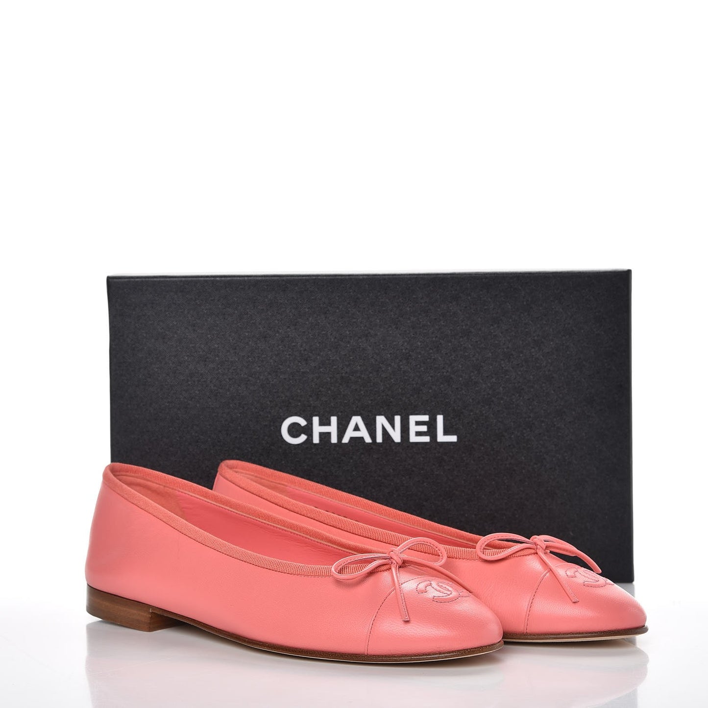 Goatskin Cap Toe CC Ballerina Flats 38.5 Pink