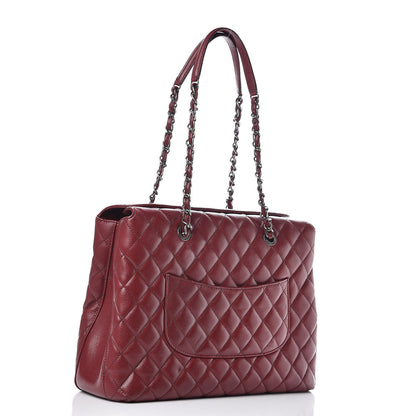 Chanel Caviar Quilted City Shopping Tote Dark Red 3 of 13