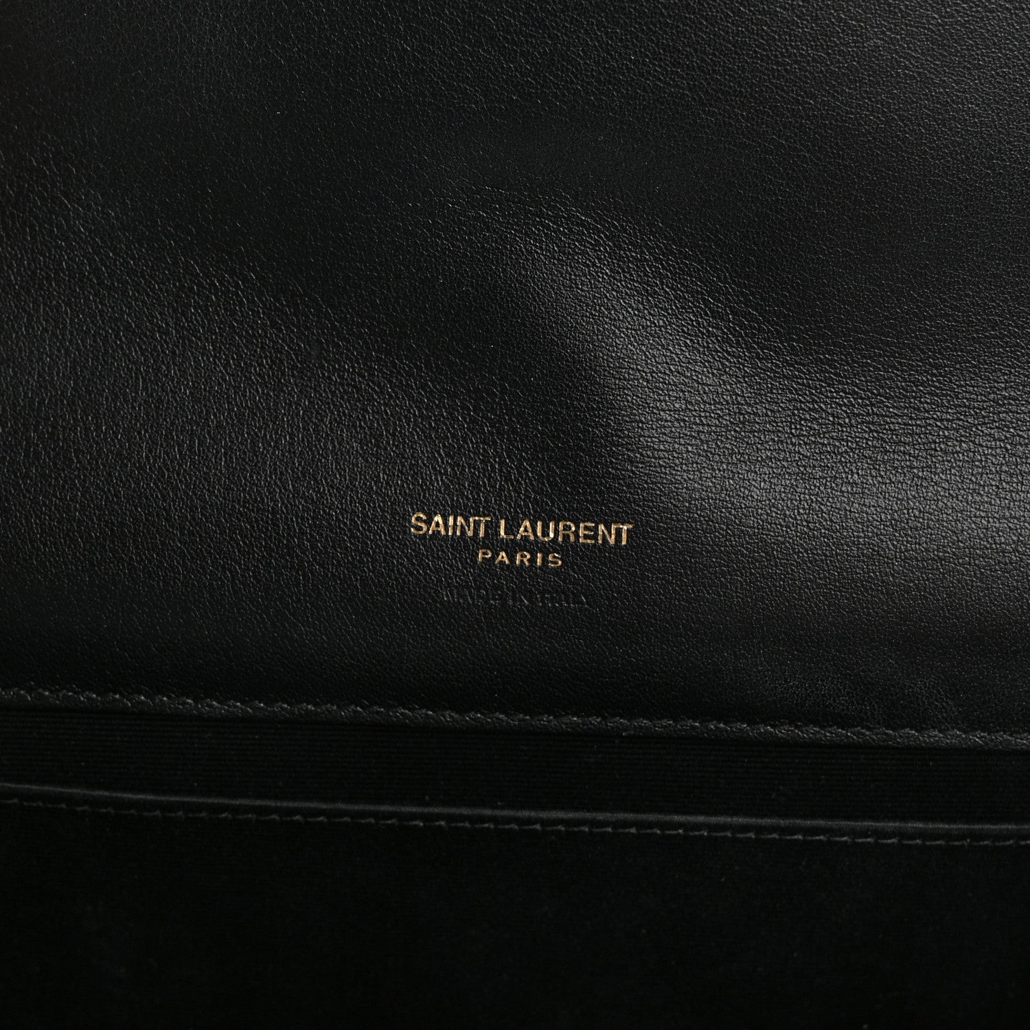 Saint Laurent Patent Matelasse Chevron Monogram Envelope Clutch Black 6 of 10