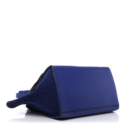 Celine Drummed Calfskin Suede Medium Trapeze Indigo 4 of 13