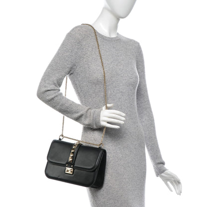 Valentino Garavani Vitello Medium Glam Lock Rockstud Flap Black 2 of 6