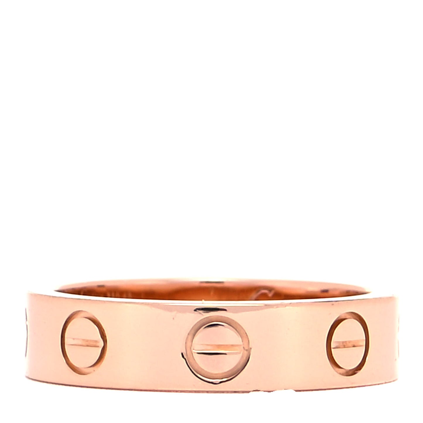 18K Pink Gold Diamond 4mm LOVE Wedding Band Ring 45 3.5
