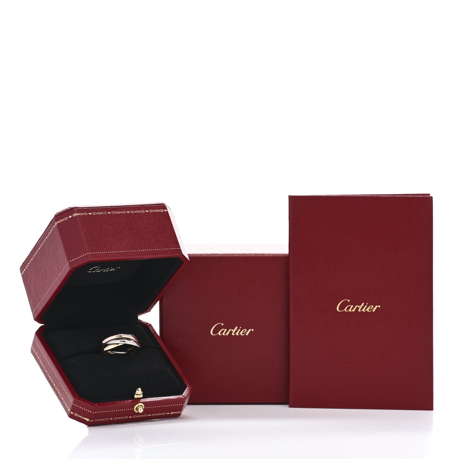 Cartier 18K Pink Yellow White Gold Classic Trinity Ring 56 7.5 6 of 6