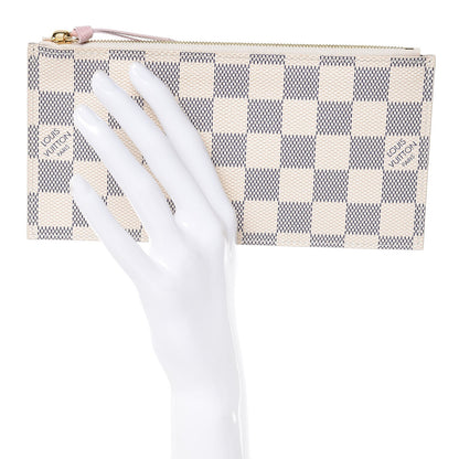 Louis Vuitton Damier Azur Felicie Chain Wallet Zippered Insert Rose Ballerine 2 of 6