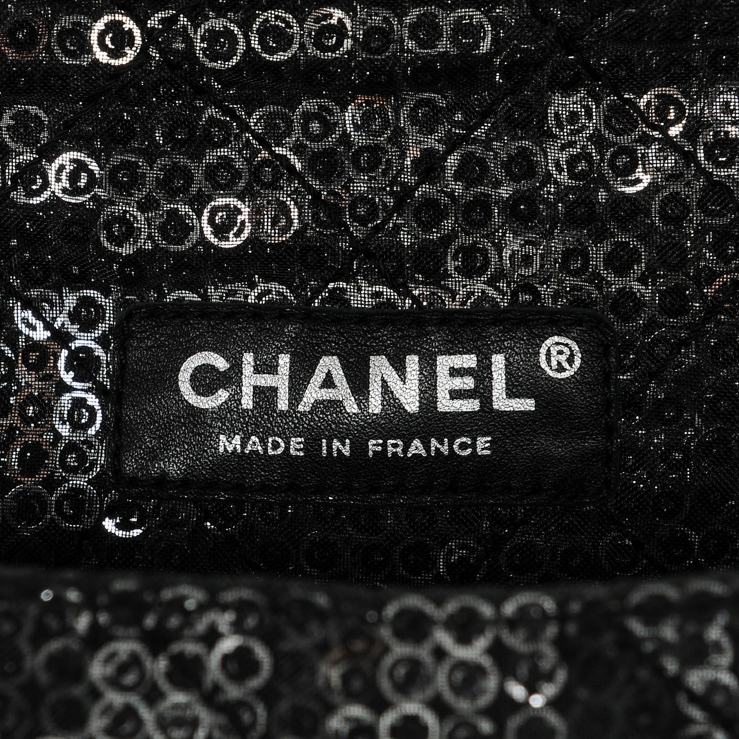 Sequin Mesh Medium Single Flap Black