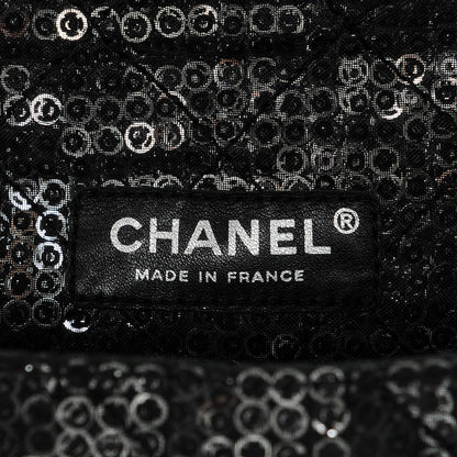 Chanel Sequin Mesh Medium Single Flap Black 6 of 7