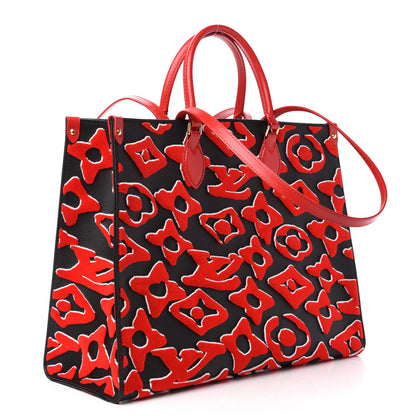 Louis Vuitton X UF Tufted Monogram Onthego GM Black Red 4 of 11