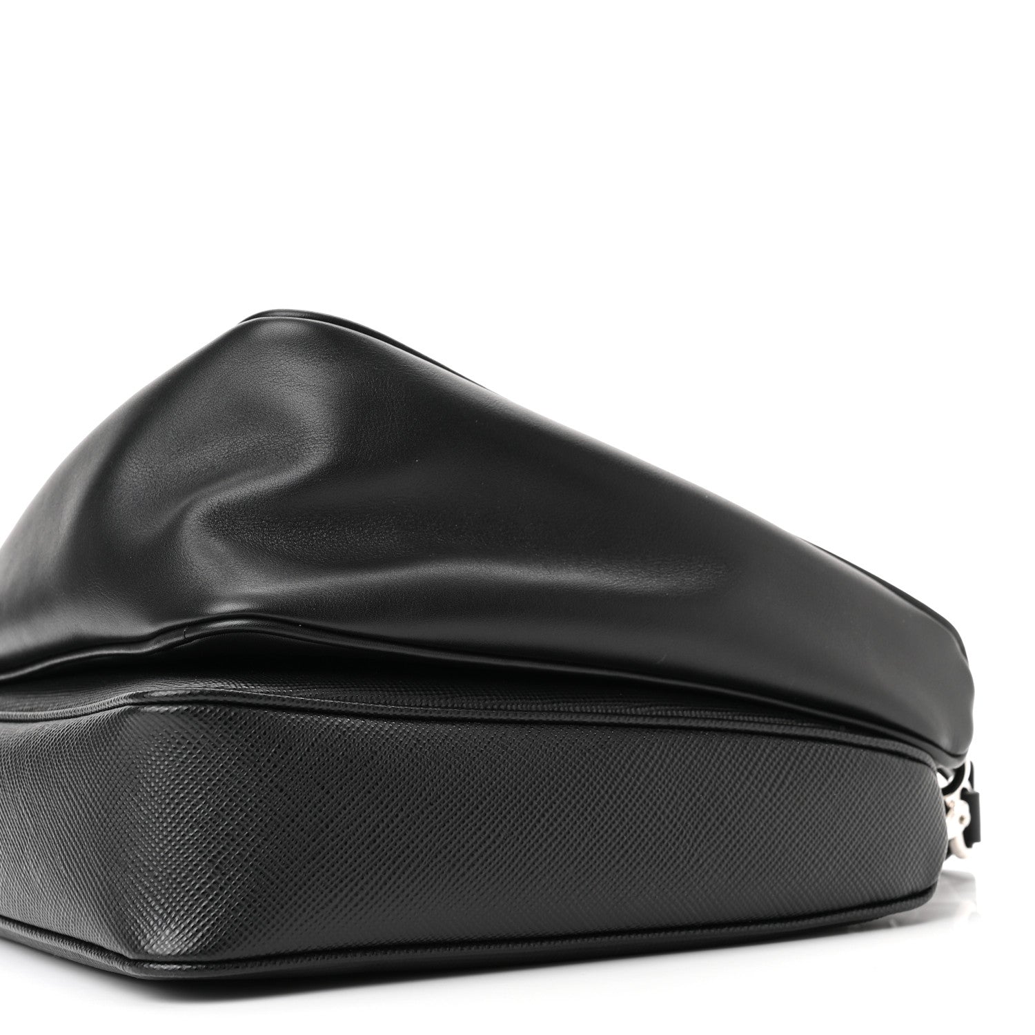 Prada Vitello Saffiano Cuir Double Triangle Shoulder Bag Black 10 of 10