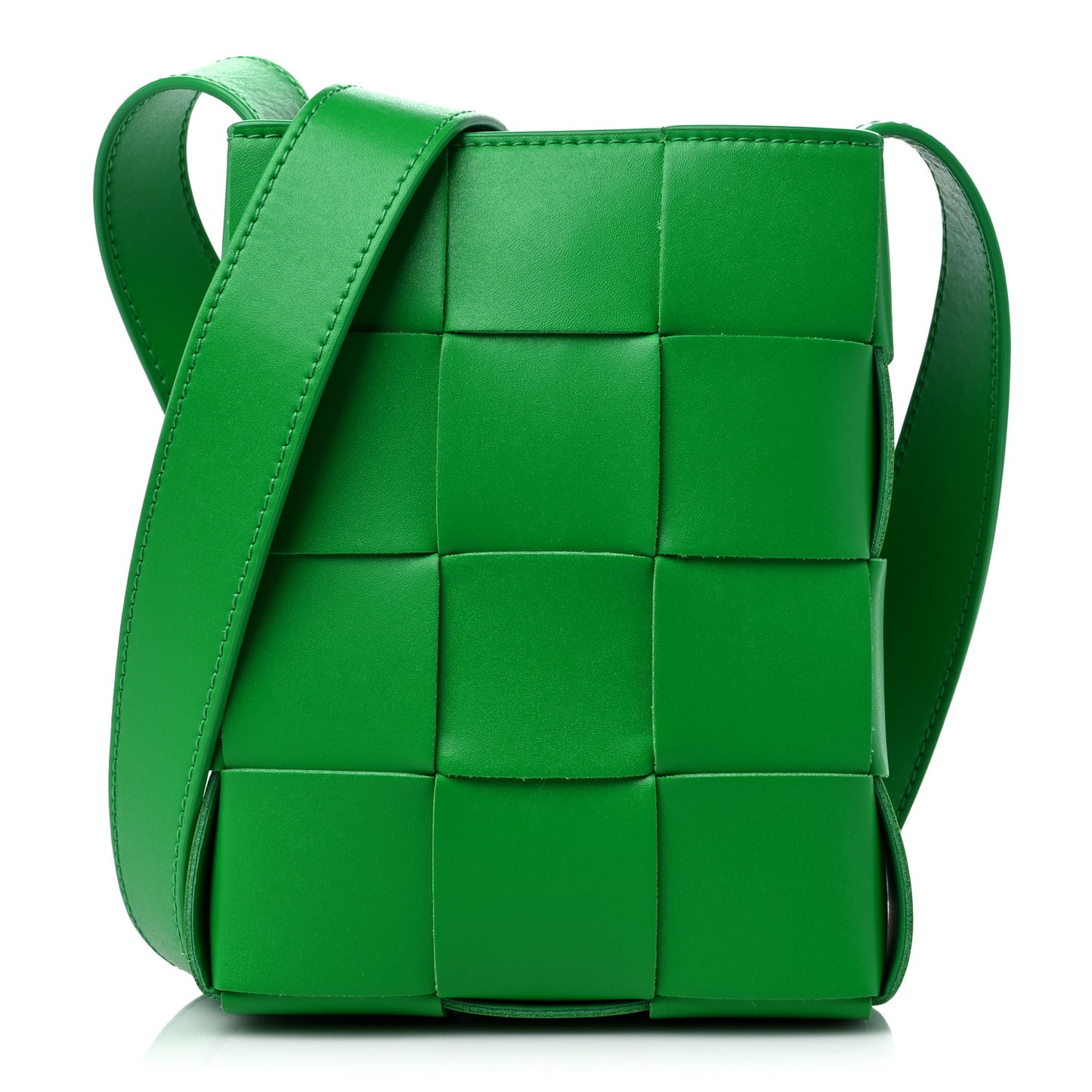 Calfskin Maxi Intrecciato Mini Vertical Cassette Crossbody Bag Parakeet