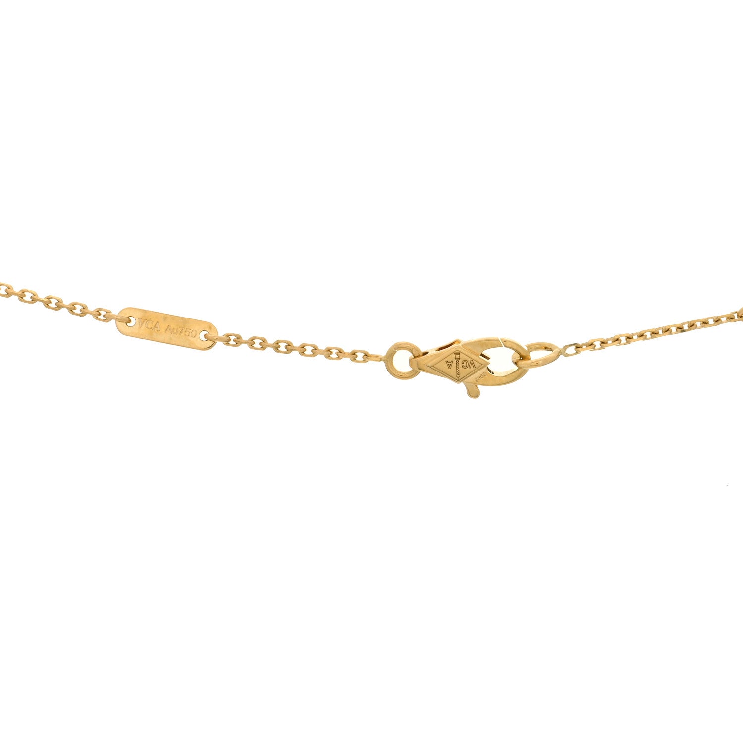 Van Cleef & Arpels 18K Yellow Gold Mother of Pearl Sweet Alhambra Pendant Necklace 3 of 3