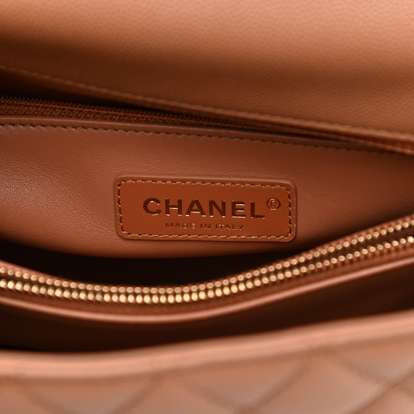 Caviar Quilted Small Coco Handle Flap Brown