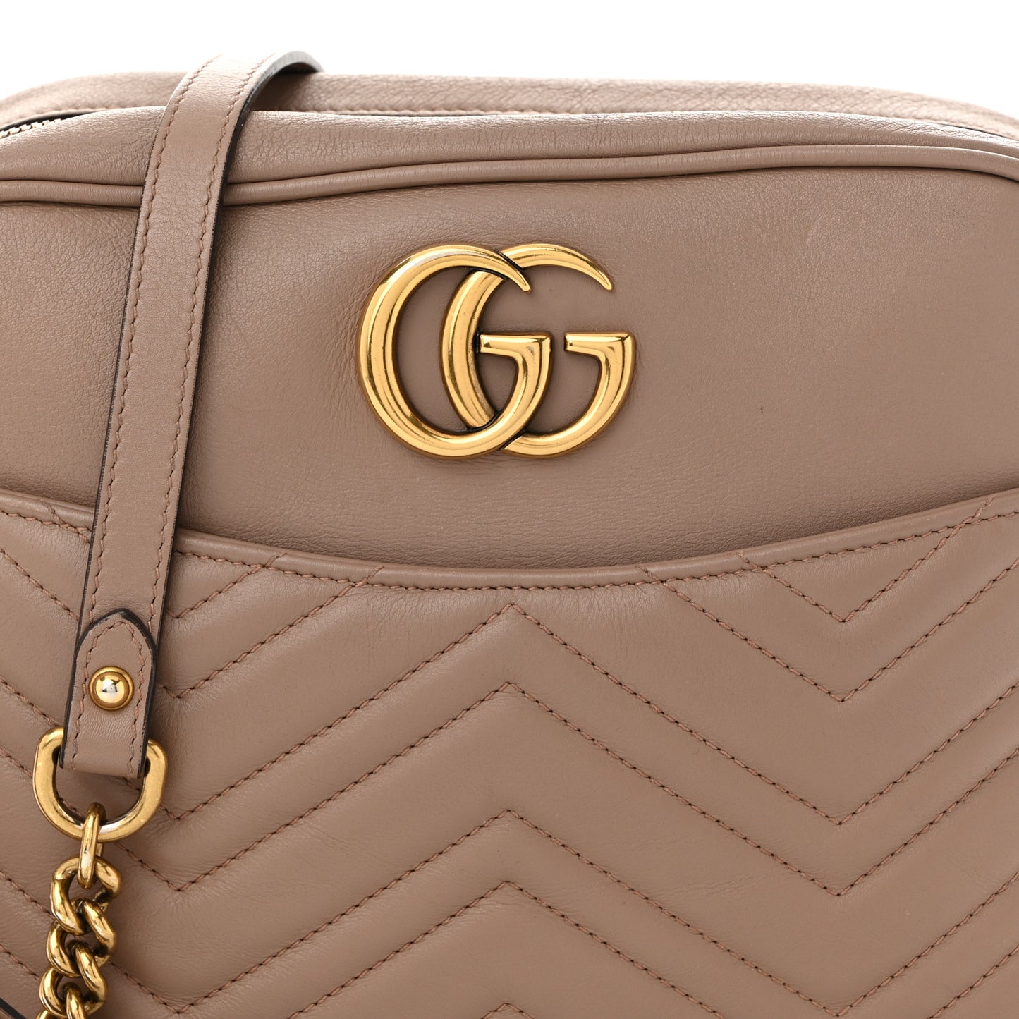 Calfskin Matelasse Medium GG Marmont Chain Shoulder Bag Porcelain Rose