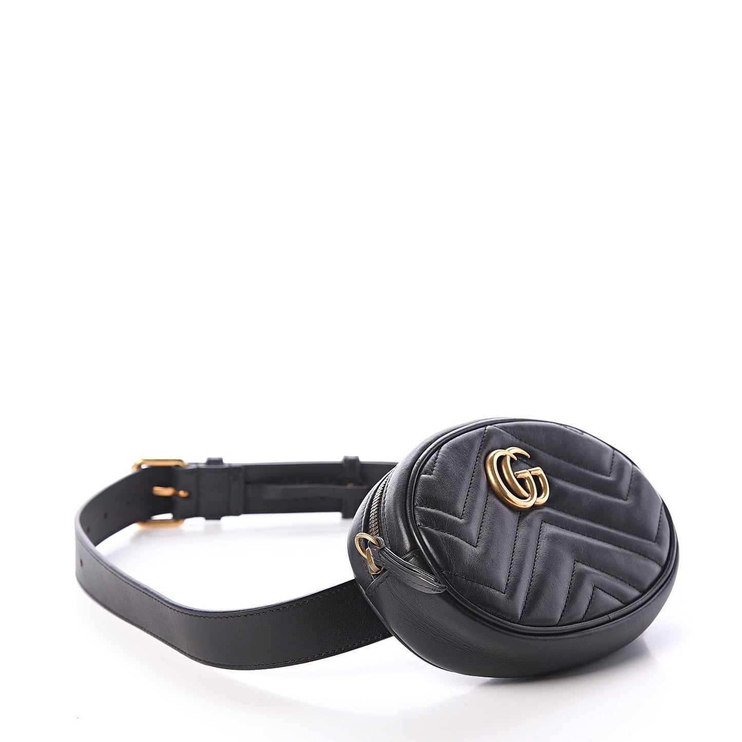 Calfskin Matelasse GG Marmont Belt Bag 85 34 Black