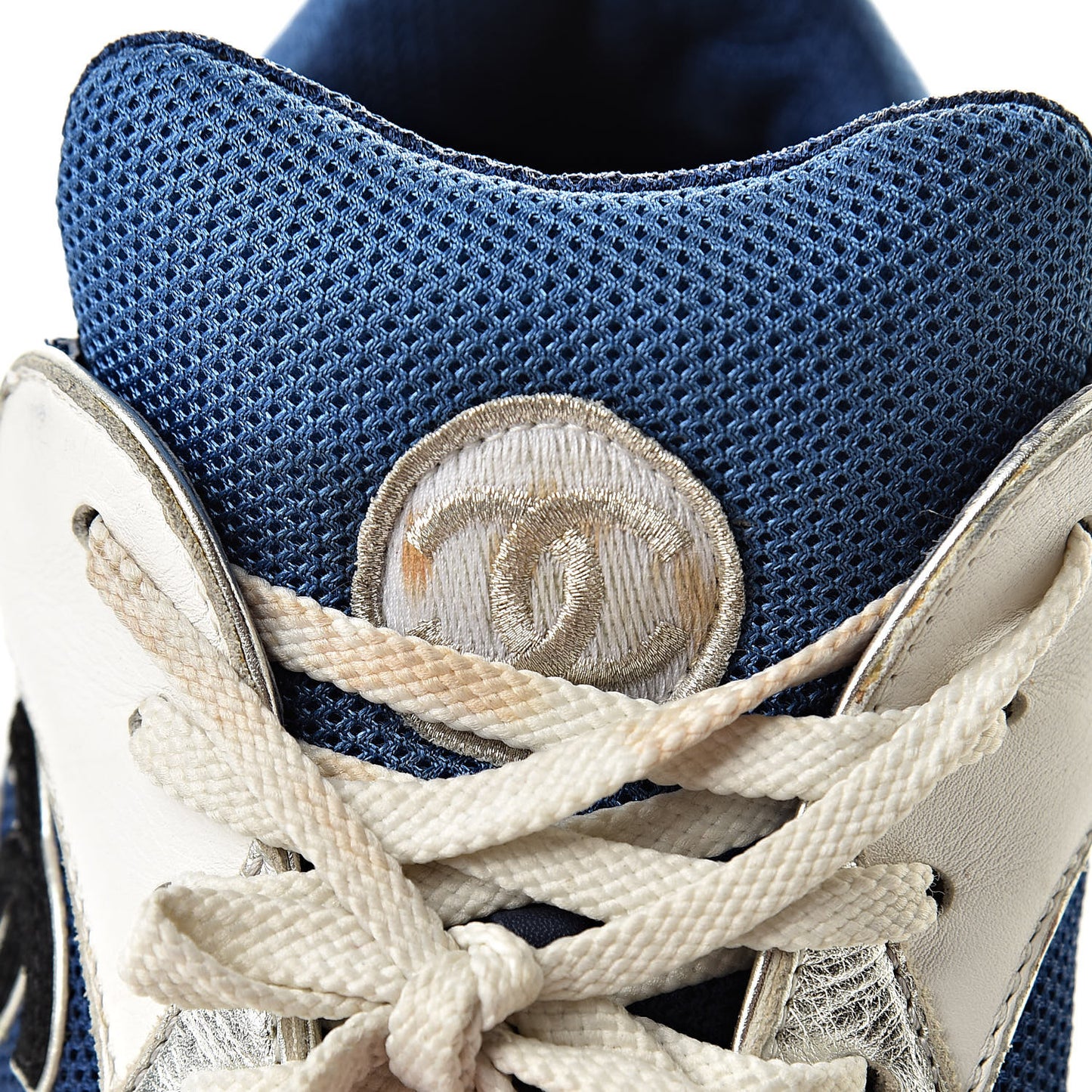 Suede Calfskin CC Sneakers 40 Blue Black