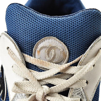 Chanel Suede Calfskin CC Sneakers 40 Blue Black 11 of 14