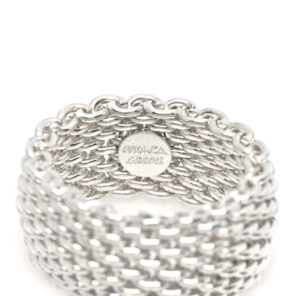 Tiffany Sterling Silver Somerset Mesh Ring 49 5 4 of 5