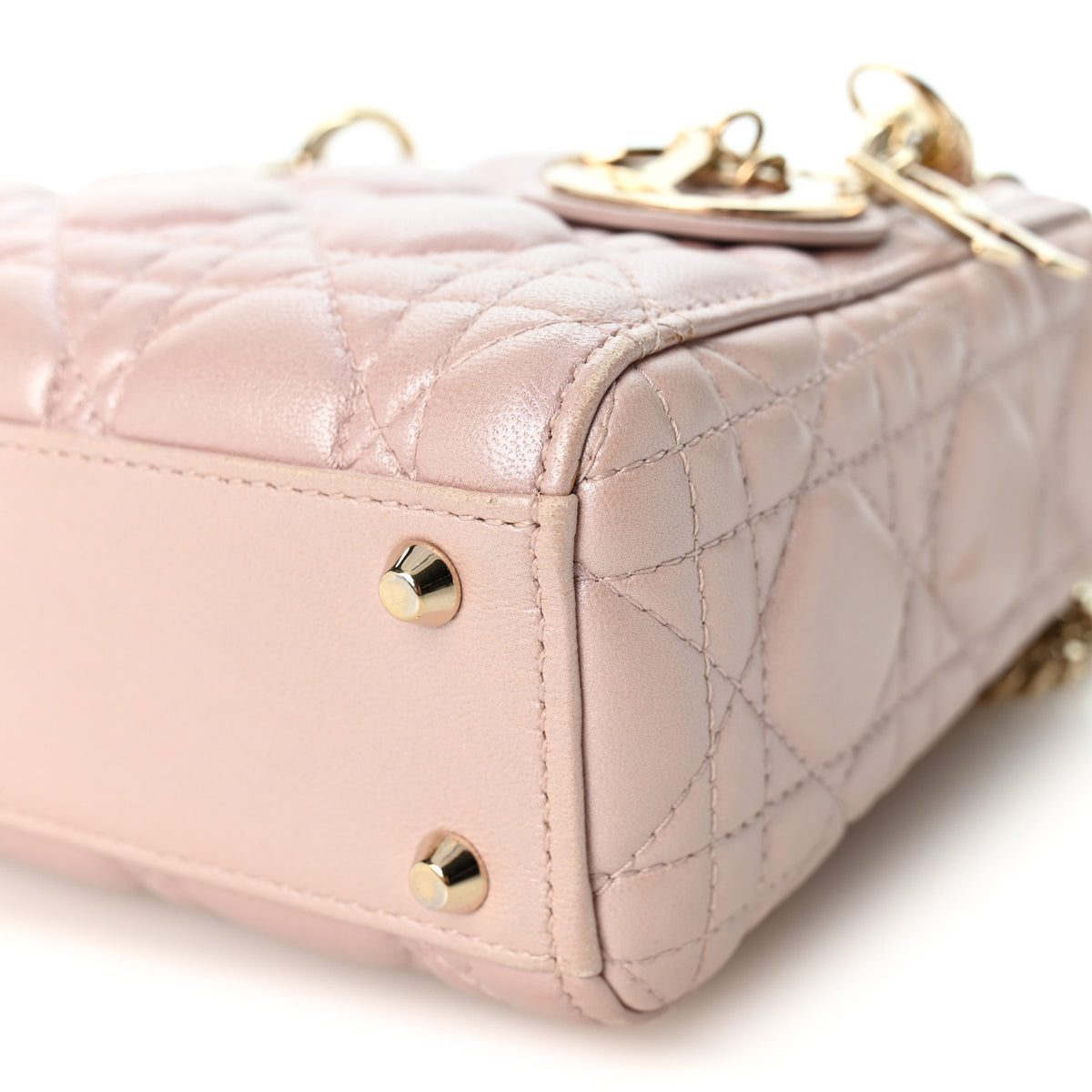 Lambskin Cannage Mini Lady Dior Blush