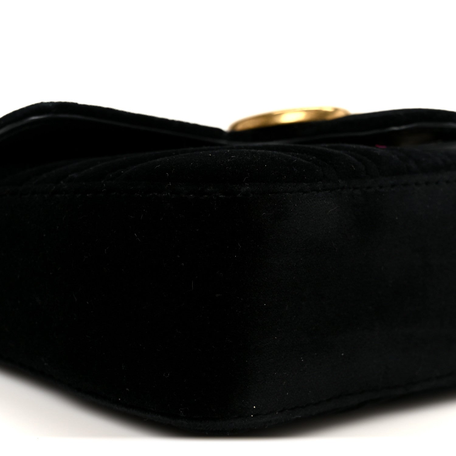 Gucci Velvet Matelasse Mini GG Marmont Shoulder Bag  Black 10 of 11