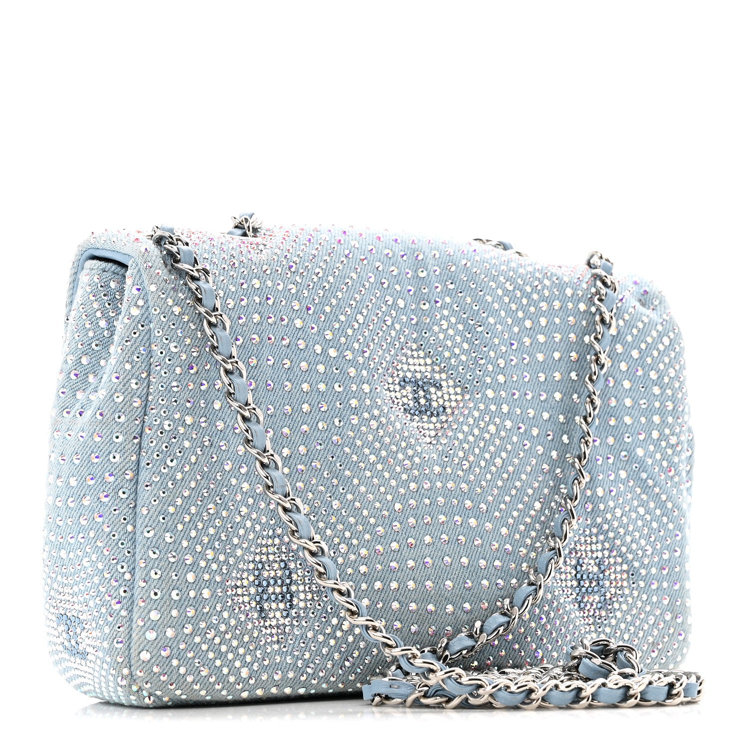 Chanel Denim Strass Evening Flap Bag Blue 2 of 11