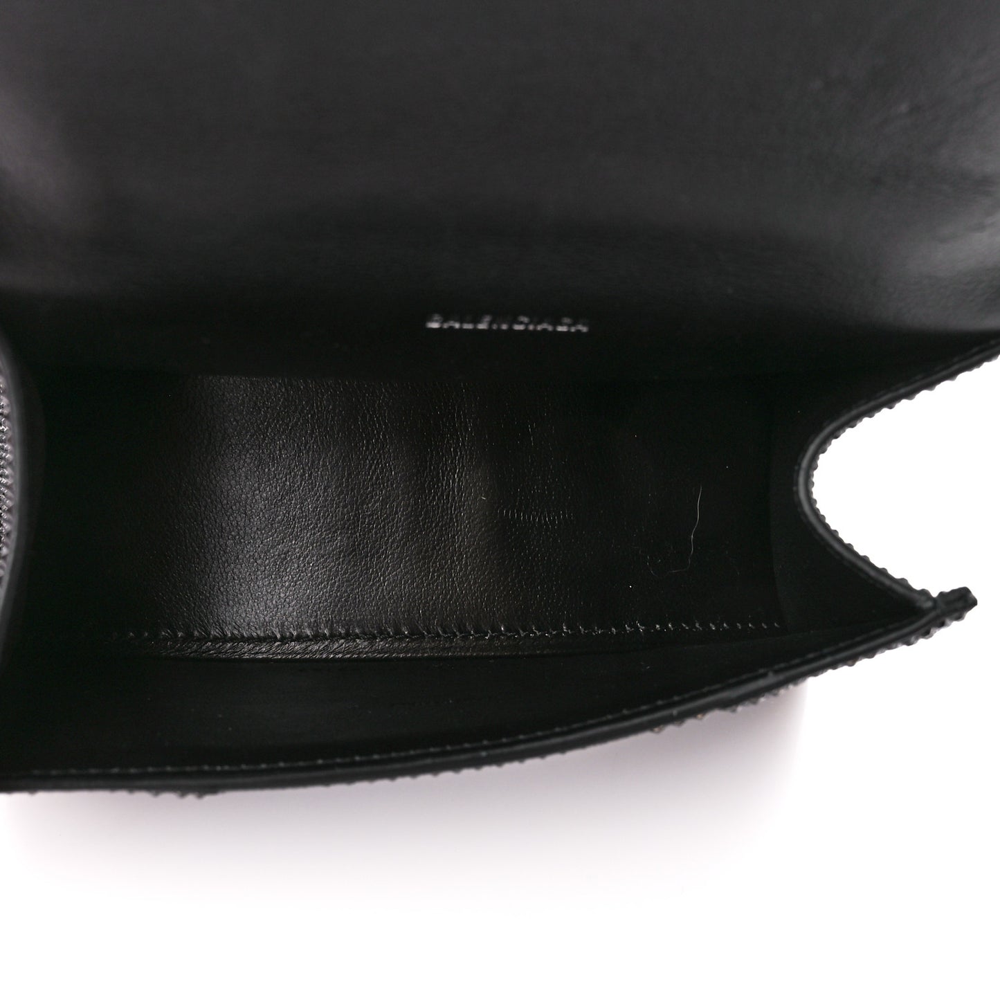 Strass Suede Hourglass Top Handle Bag XS Black Jet