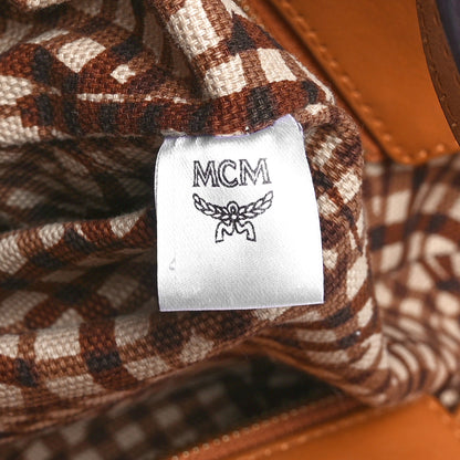 MCM Visetos Medium Reversible Shopper Tote Cognac 7 of 10