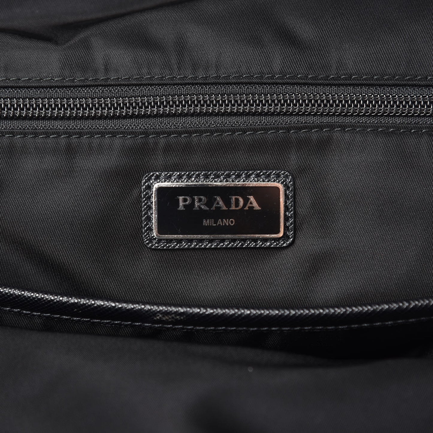 Nylon Montagna Saffiano Day Backpack Black