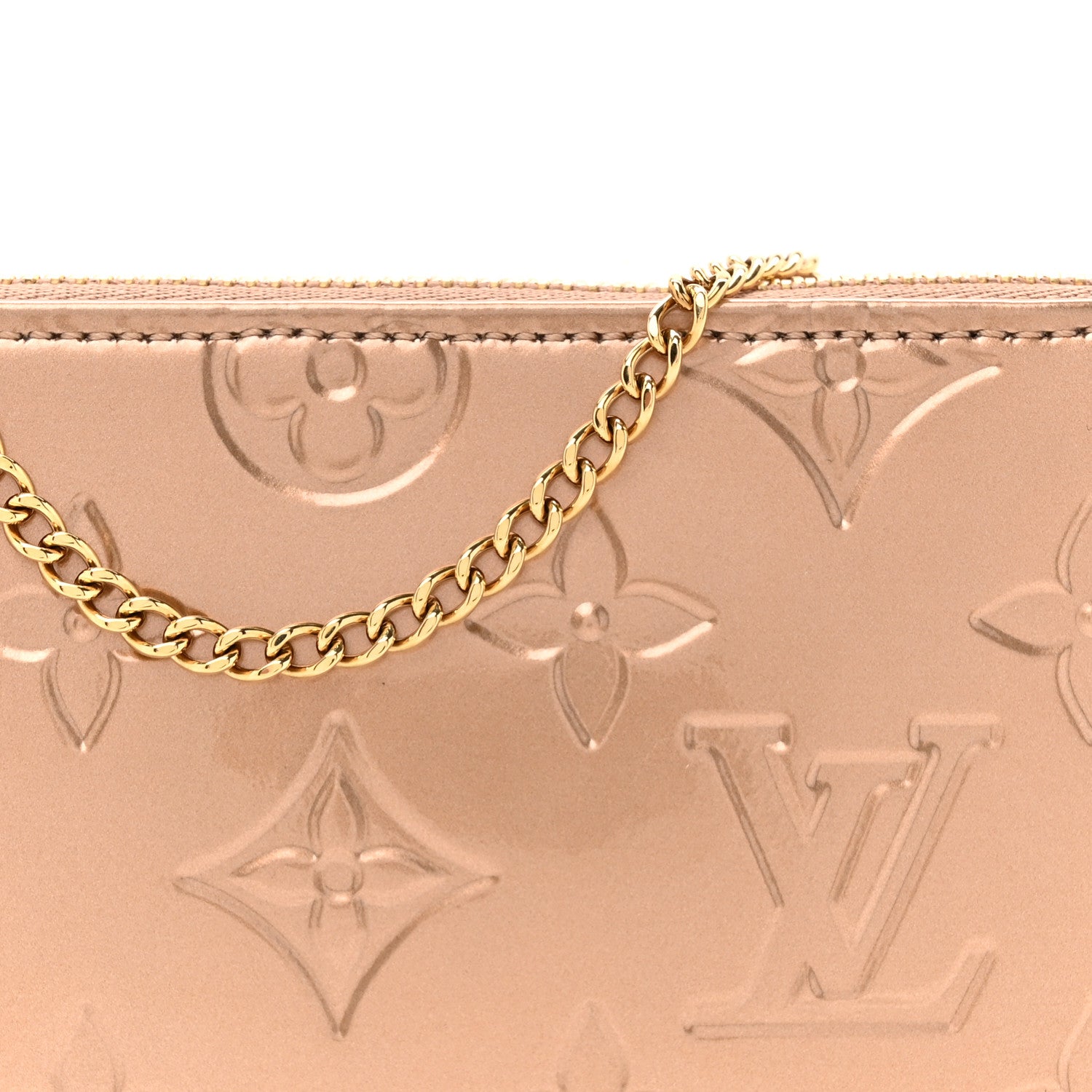 Louis Vuitton Metallic Vernis Mini Pochette Accessories Rose Gold 7 of 9