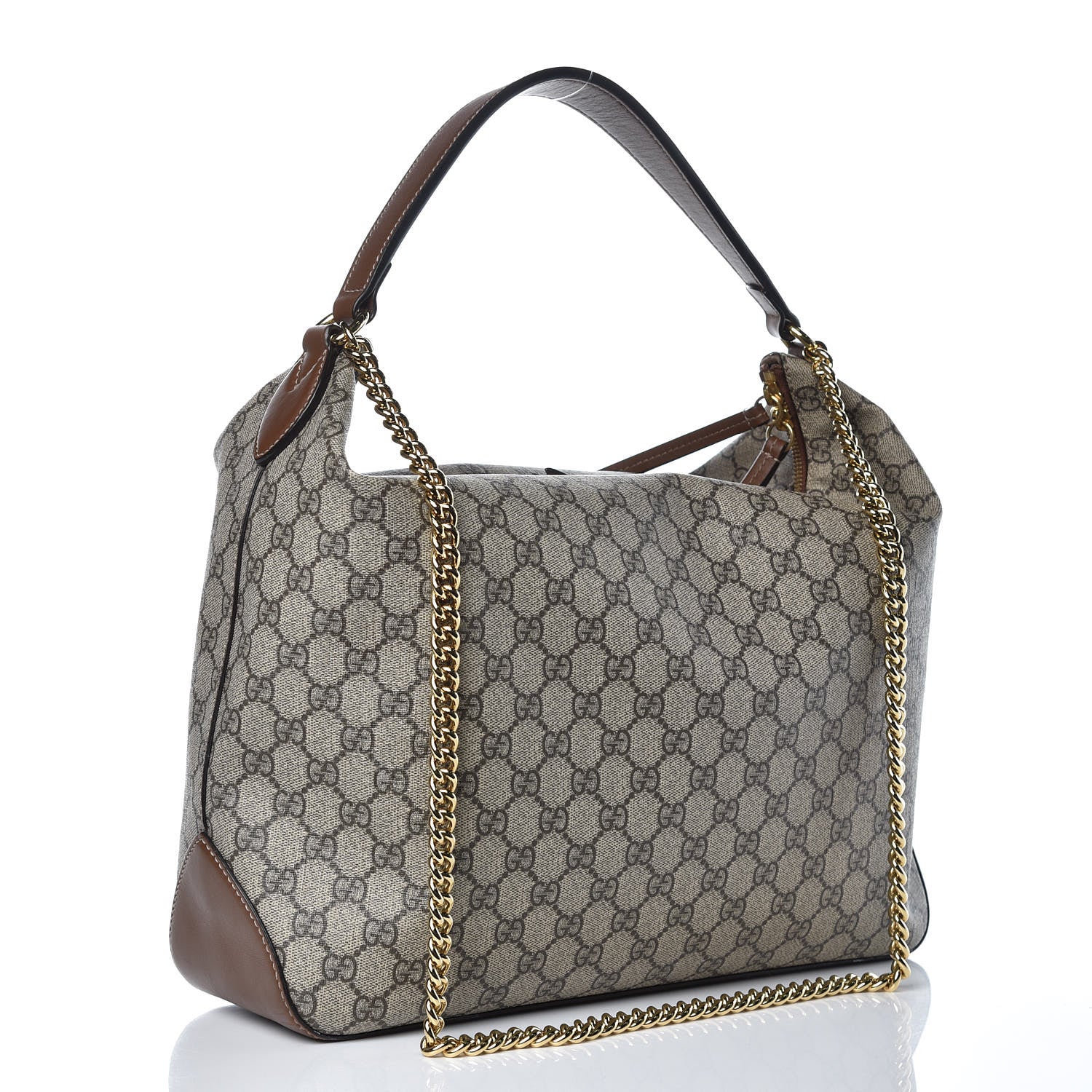 Gucci GG Supreme Monogram Large Linea A Hobo Light Brown 3 of 17