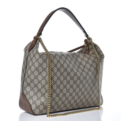 Gucci GG Supreme Monogram Large Linea A Hobo Light Brown 3 of 17