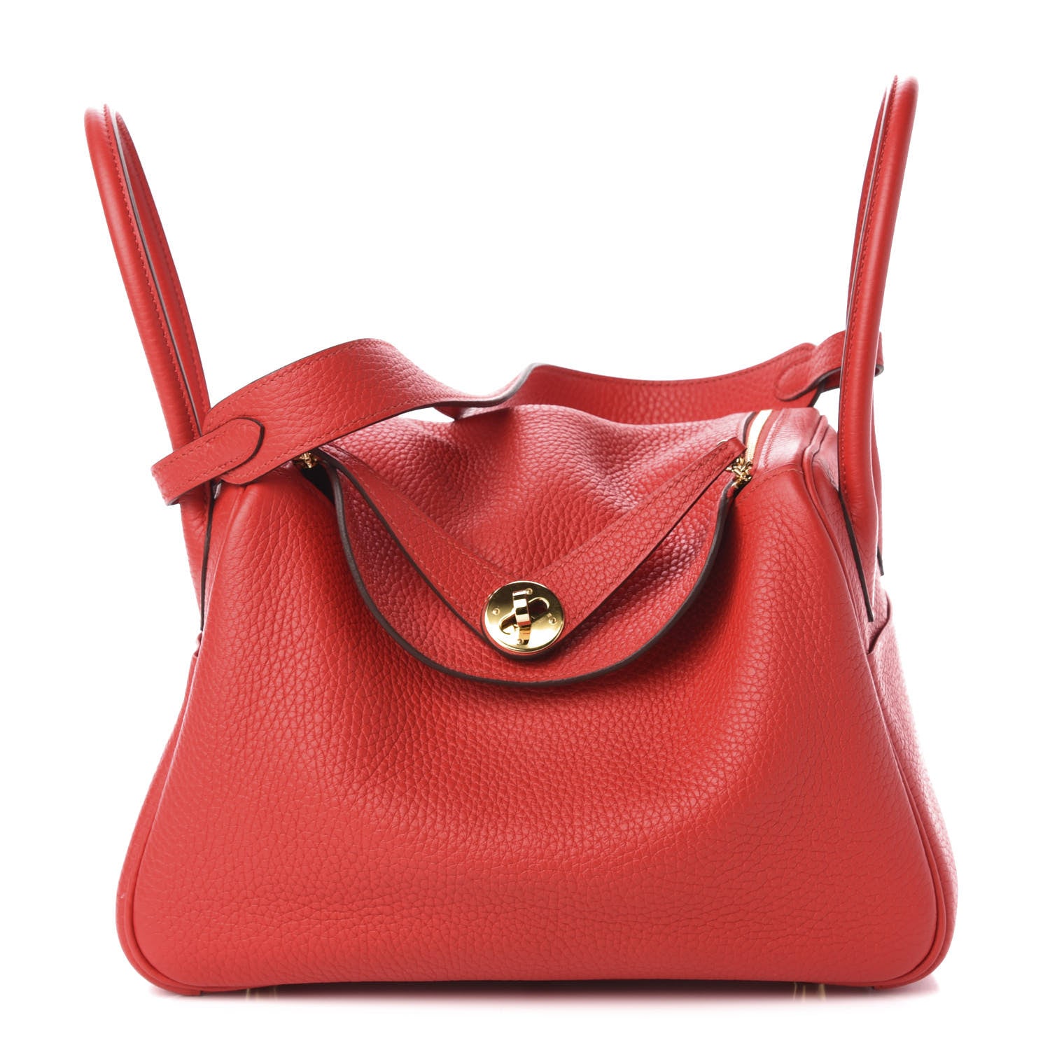 Hermes Taurillon Clemence Lindy 26 Rouge Tomate 1 of 10