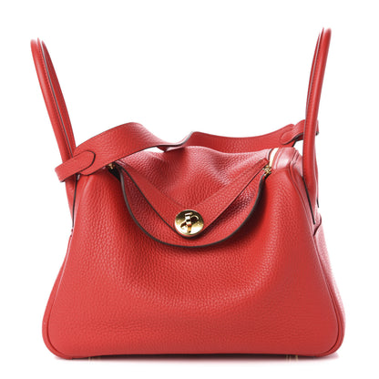 Hermes Taurillon Clemence Lindy 26 Rouge Tomate 1 of 10