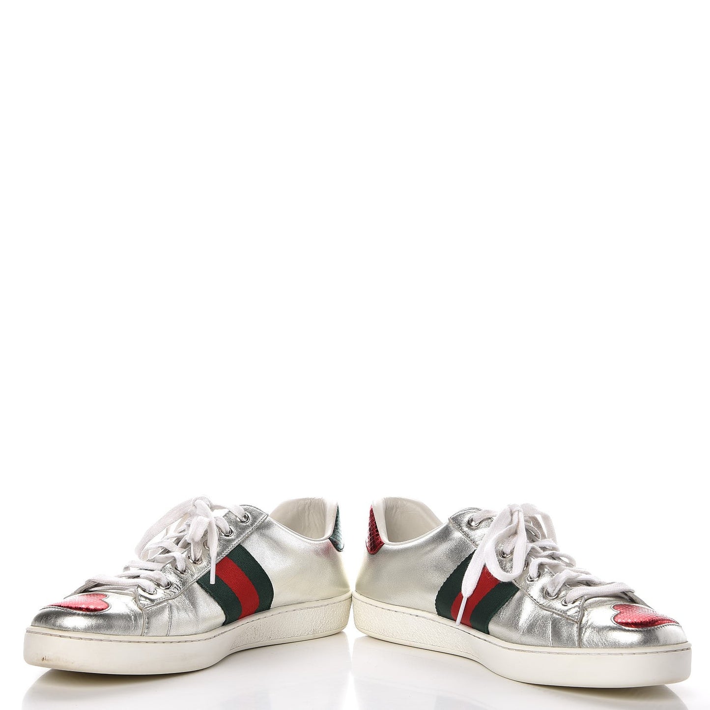 Metallic Nappa Ayers Web Lightning Bolt Embroidered Mens Ace Sneakers 9 Silver